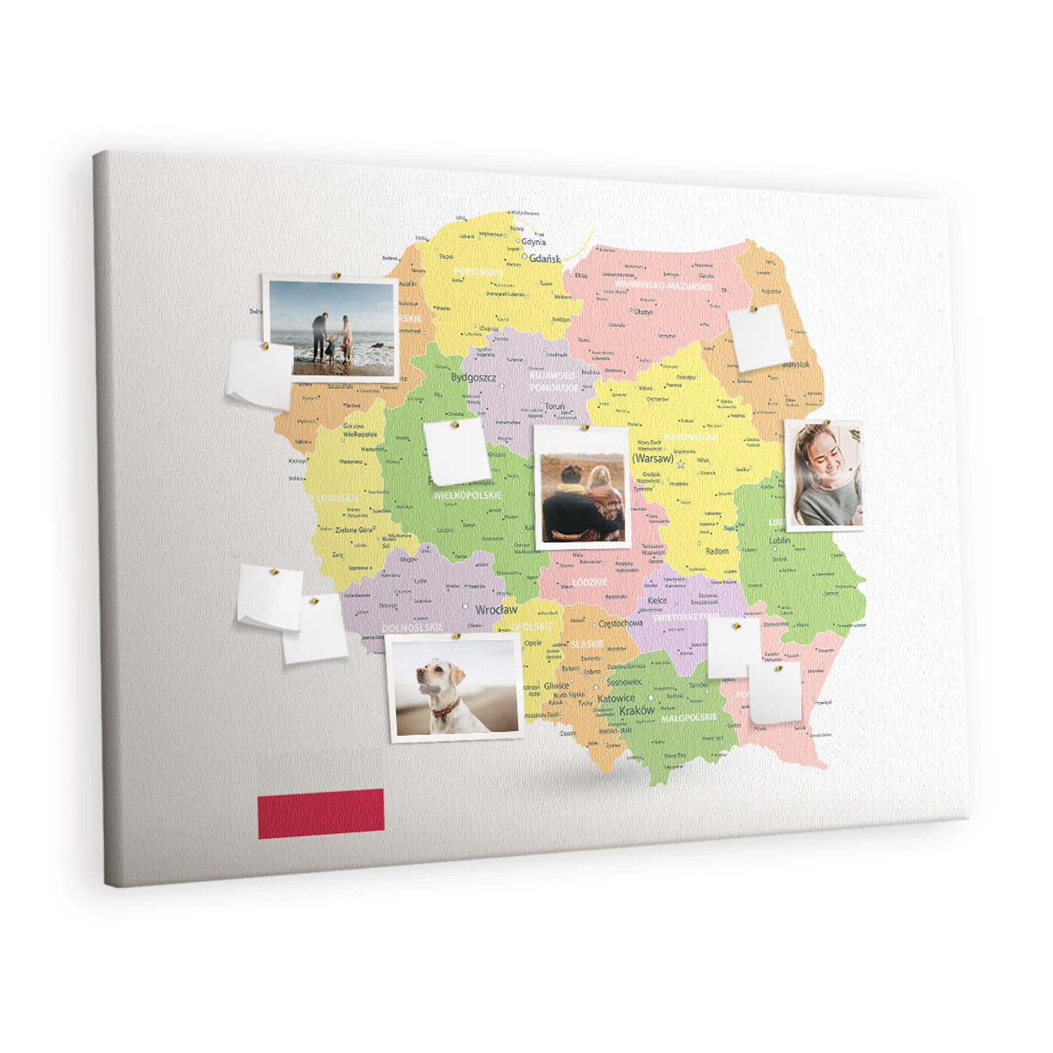 Tablica korkowa 120x80 cm do pokoju dziecka   pinezki Mapa