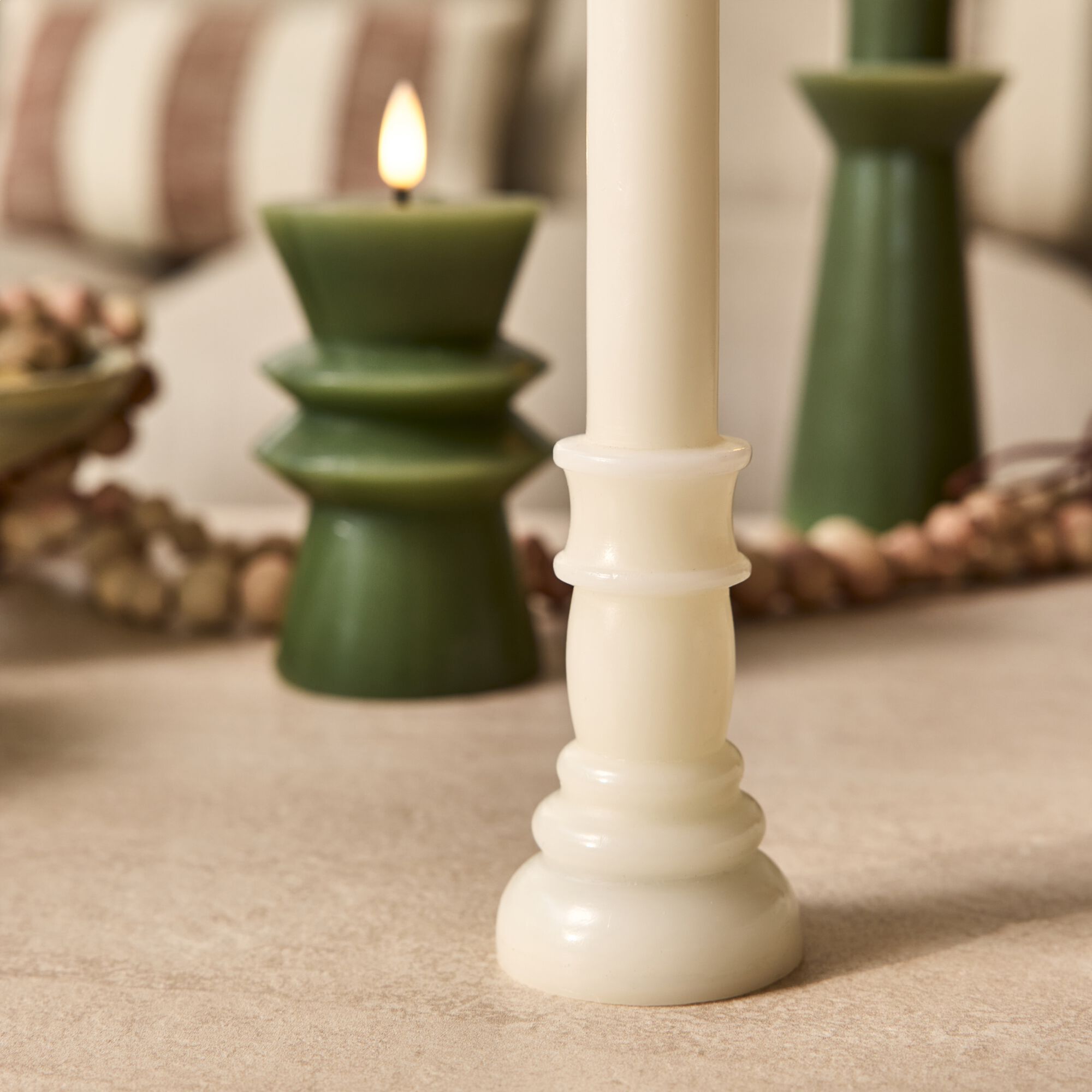 NAYA - Bougie à LED D5xH27,4cm - beige