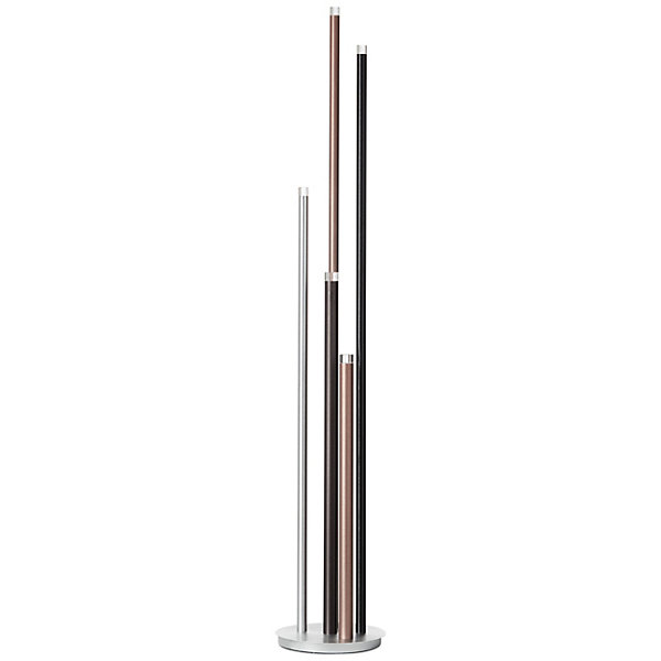 CEMBALO Lampadaire aluminium/noir/marron/café LED intégrée 22W - 2200lm / 3000K / dimmable - métal/acrylique - ampoule incluse