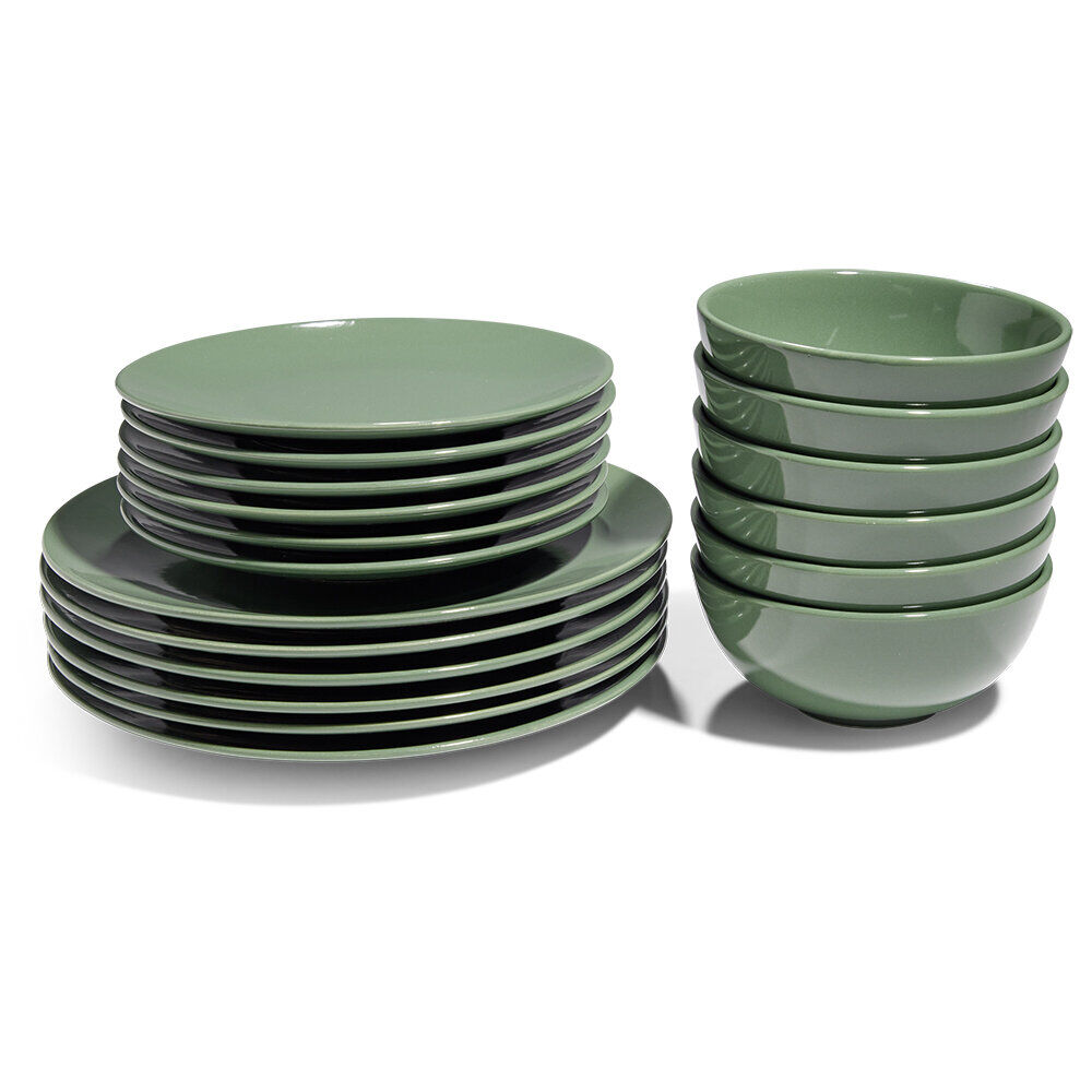 Service vaisselle vert 18pcs
