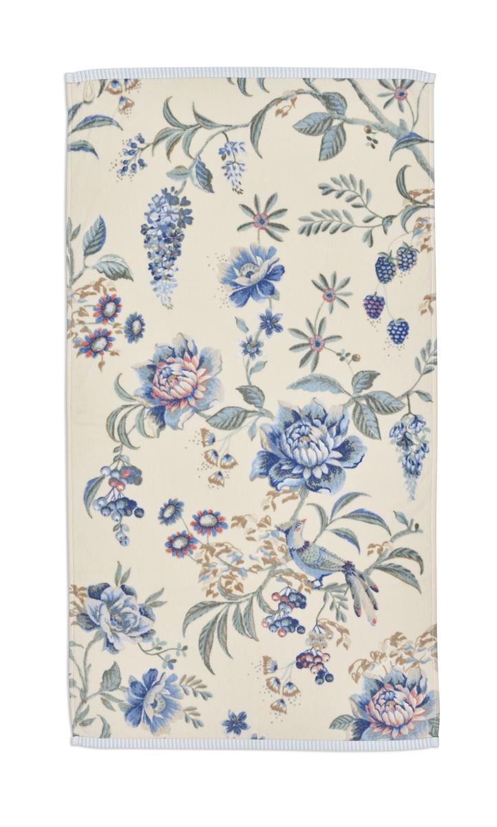 Pip Studio handdoek Secret Garden - 55x100 cm - whiteblue