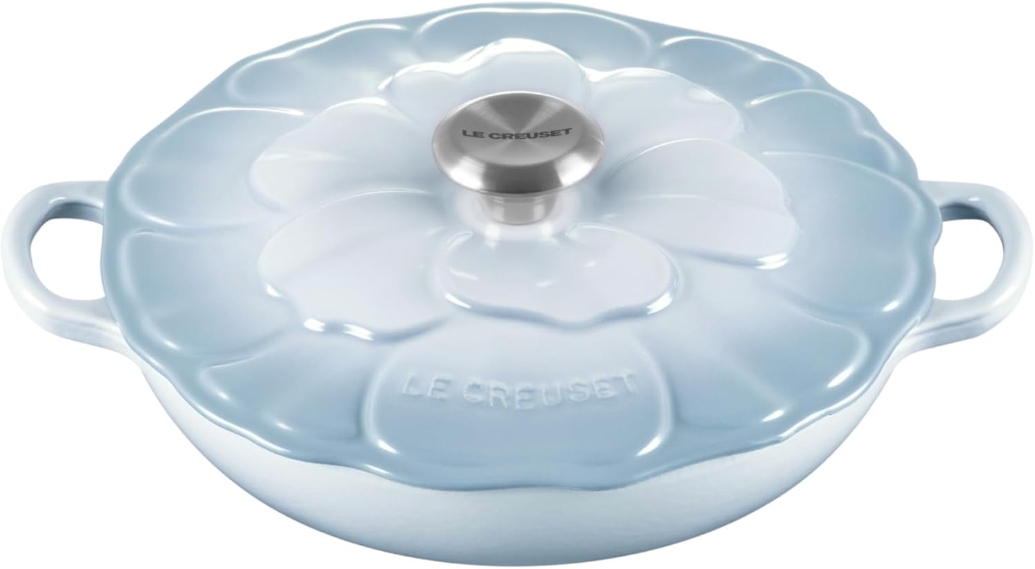 Le Creuset Enameled Cast Iron Signature Petal Braiser, 2.25 qt., Coastal Blue w/Stainless Steel Knob