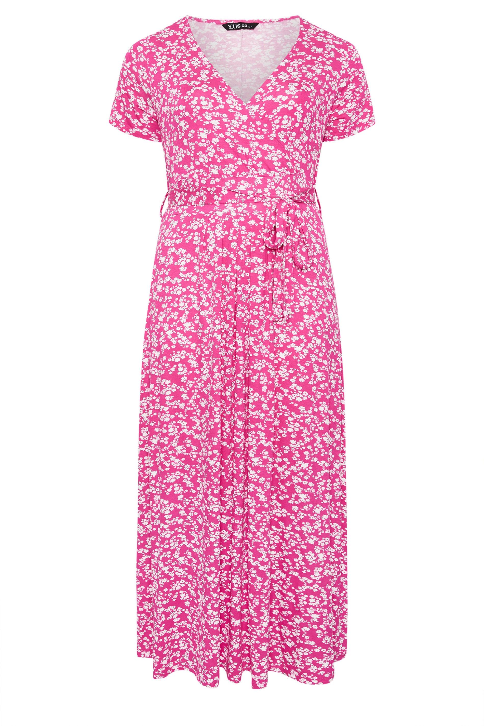 Yours Floral Wrap Front Dress