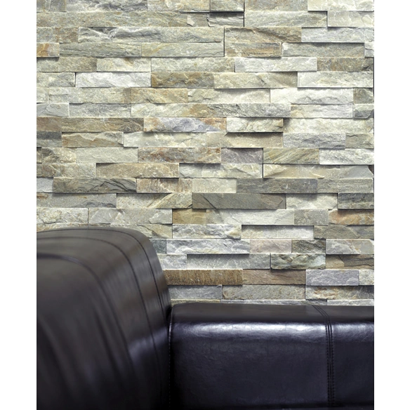 Wandverblender, Quarzit, beige, BxHxT: 40 x 10 x 0,9-1,2 cm