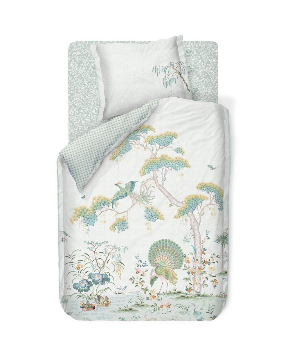 Pip Studio hoeslaken Pip Leafy - 100x200/210/220 cm - groen