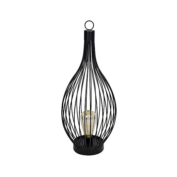 Lanterne solaire métal- Haureur 50cm- Diamètre 20cm- 2 LED COB filament blanc chaud- 20 Lumens- Eclairage extérieur Jardin