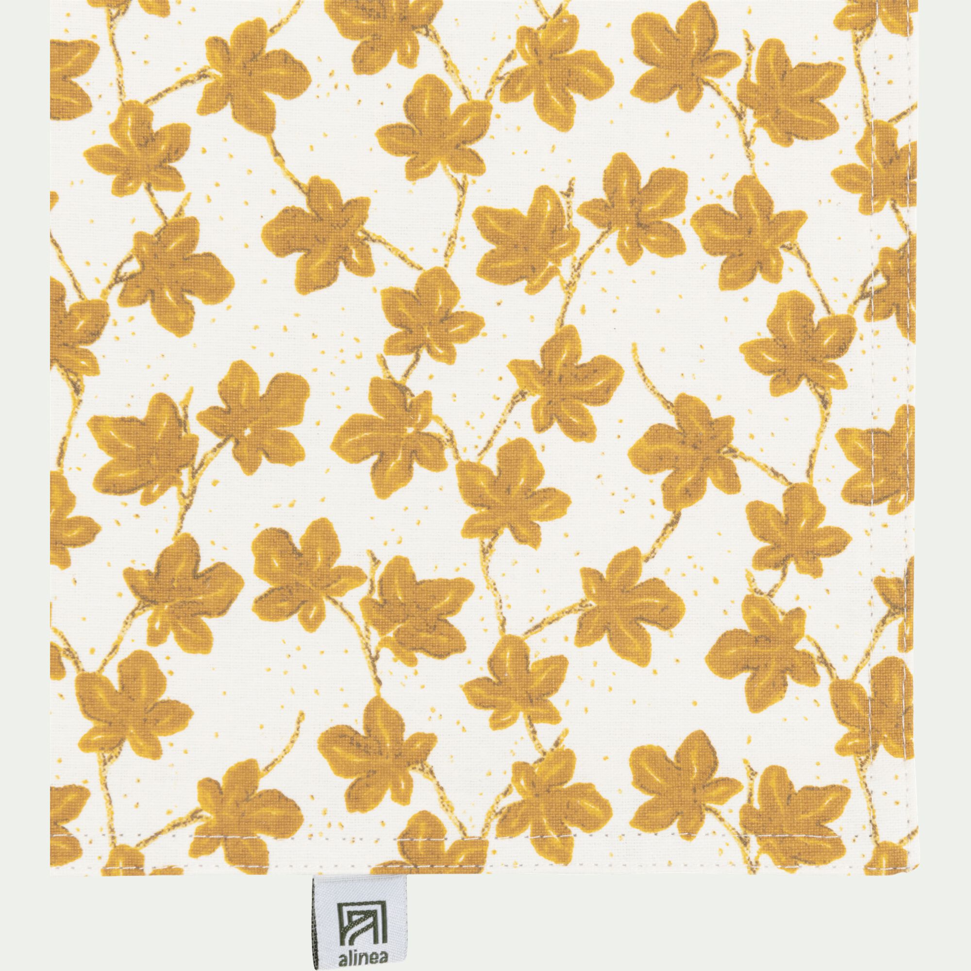 FIGUIER - Lot de 2 sets de table en coton enduit motif figuier 35x48cm - jaune argan