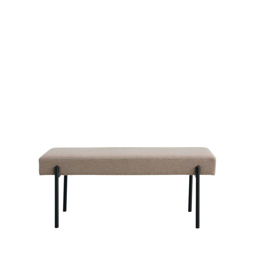 SWINDON - Banc en tissu et métal L100cm taupe