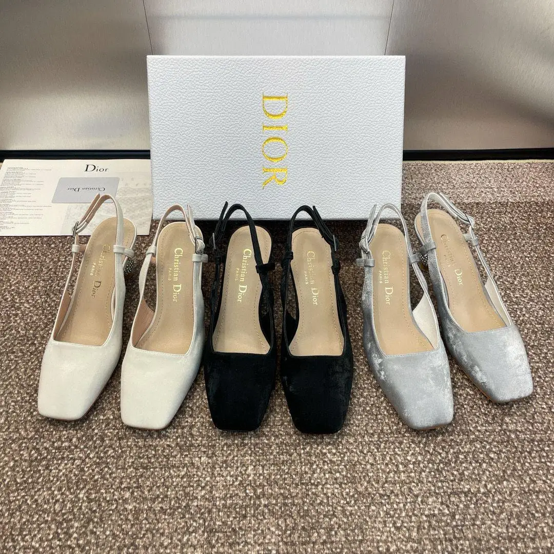 Dior Diamond Heeled Square Toe Heel
