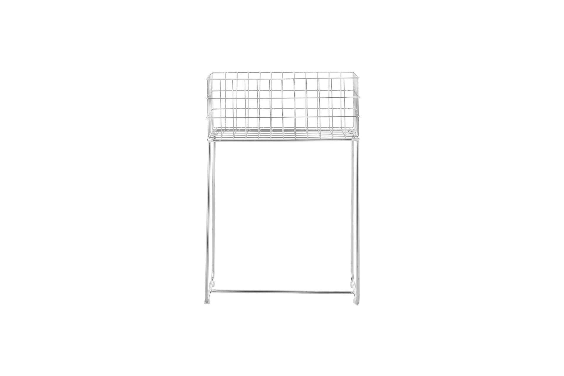 DEER - Panier de rangement en métal argent