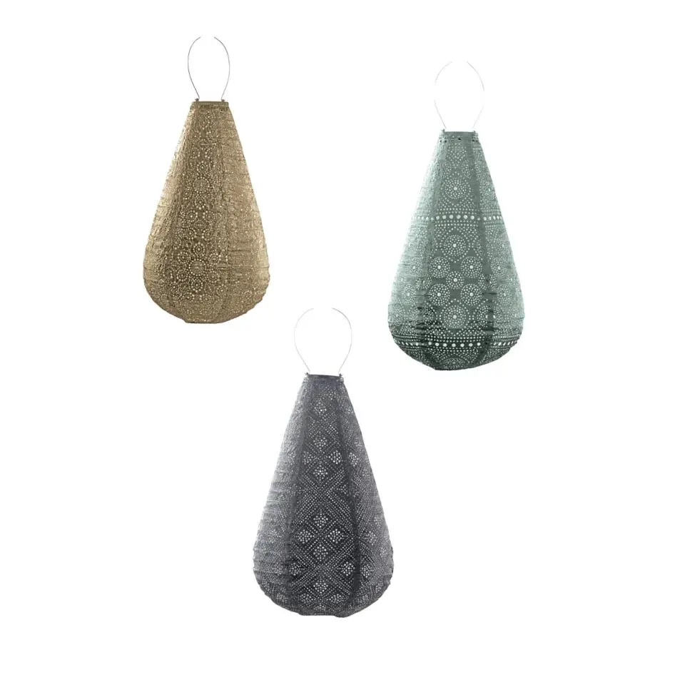 Lumiz Lampion op zonne energie - Solar tuinverlichting - Drop Set - 3 stuks