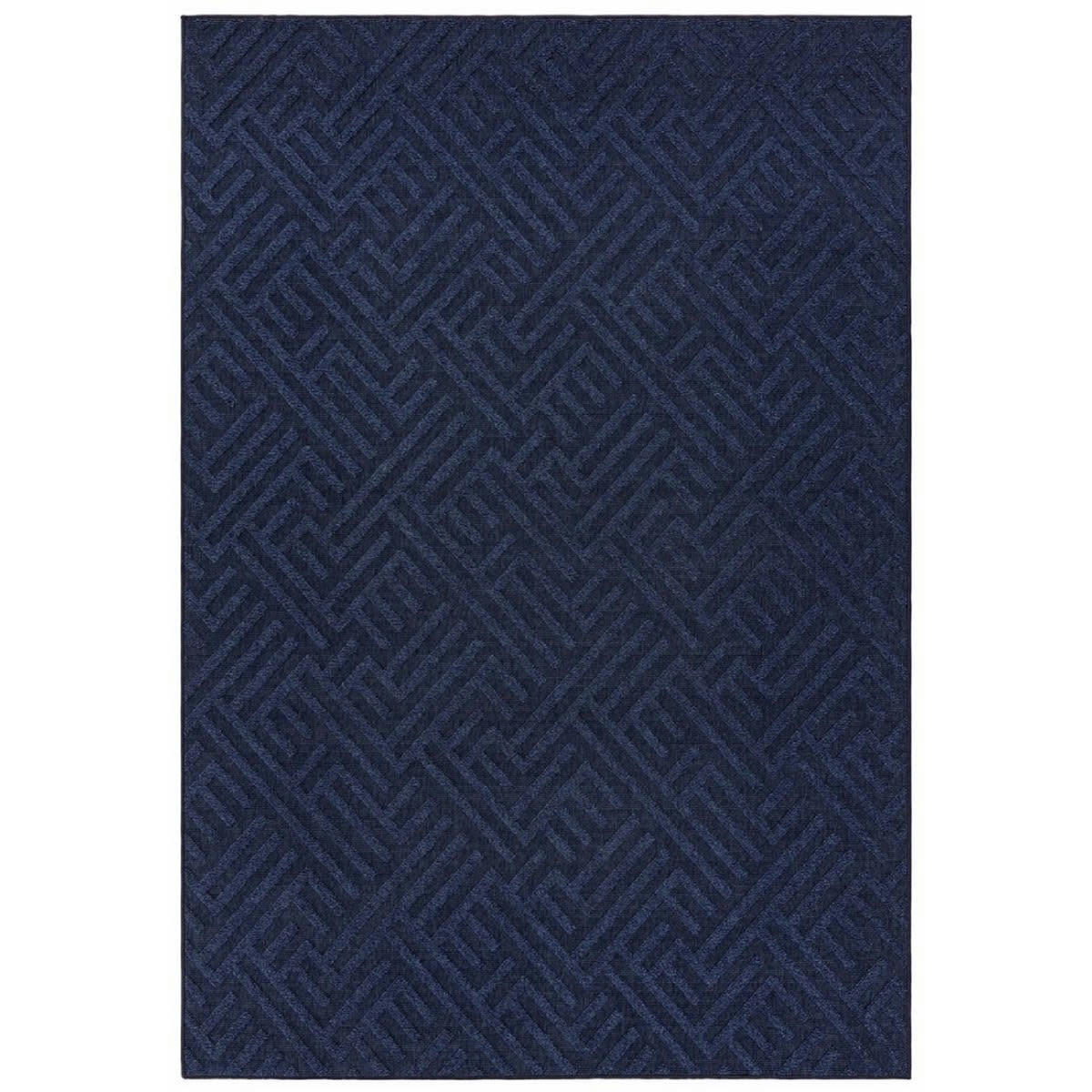 EZE - Tapis intérieur extérieur en Polypropylène Bleu marine 120x170 cm