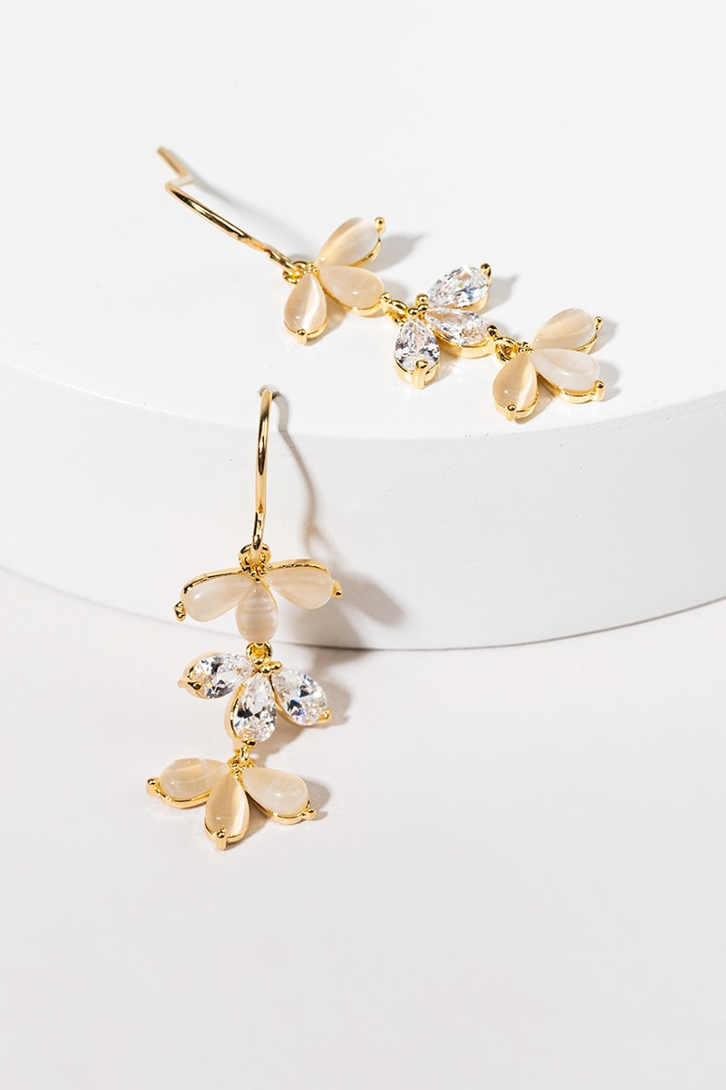 Antonia Cat Eye Linear Earrings