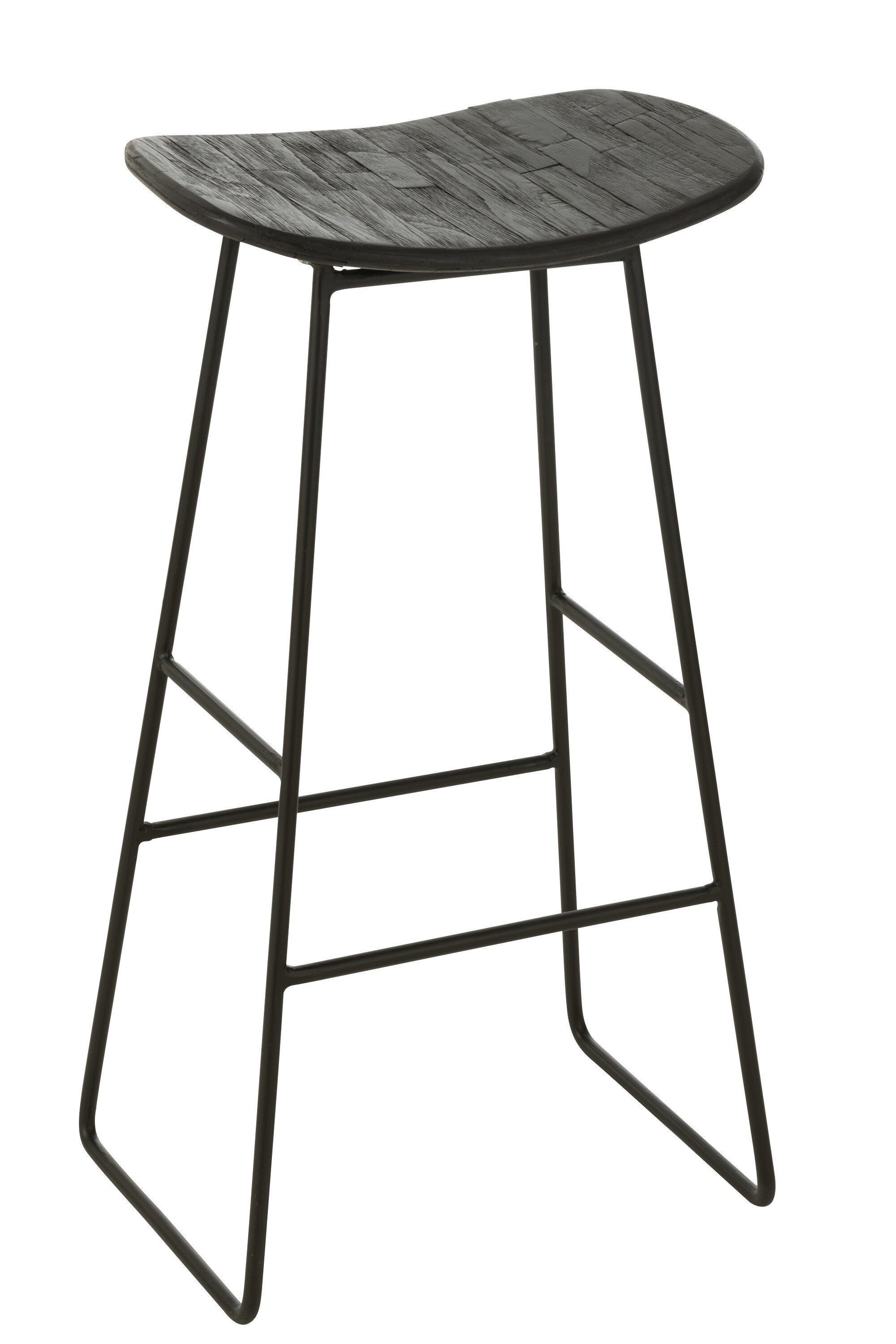 J-Line barkruk Rechthoekig - metaal - zwart - large