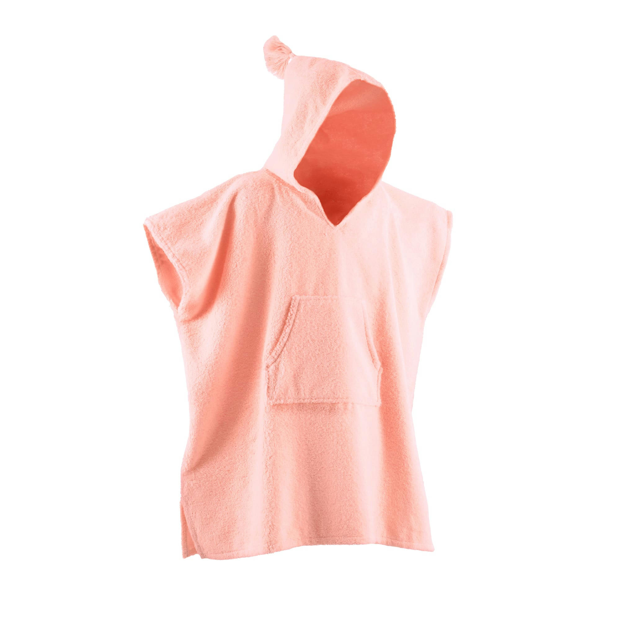 PONCHO KIDS - Peignoir poncho enfant rose 4/5 ans en coton