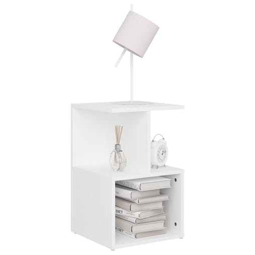 NNEVL Bedside Cabinet White 35x35x55 cm Chipboard