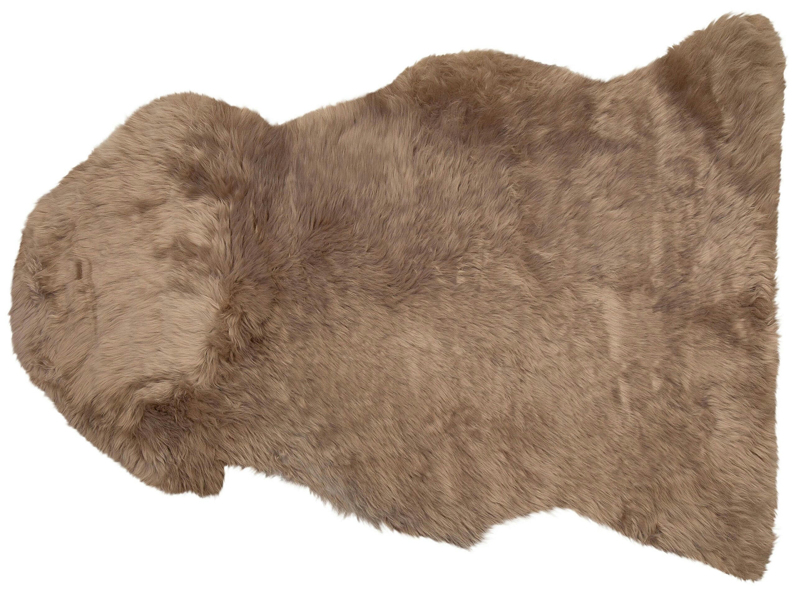ULURU - Tapis en cuir véritable marron 100 110x65cm
