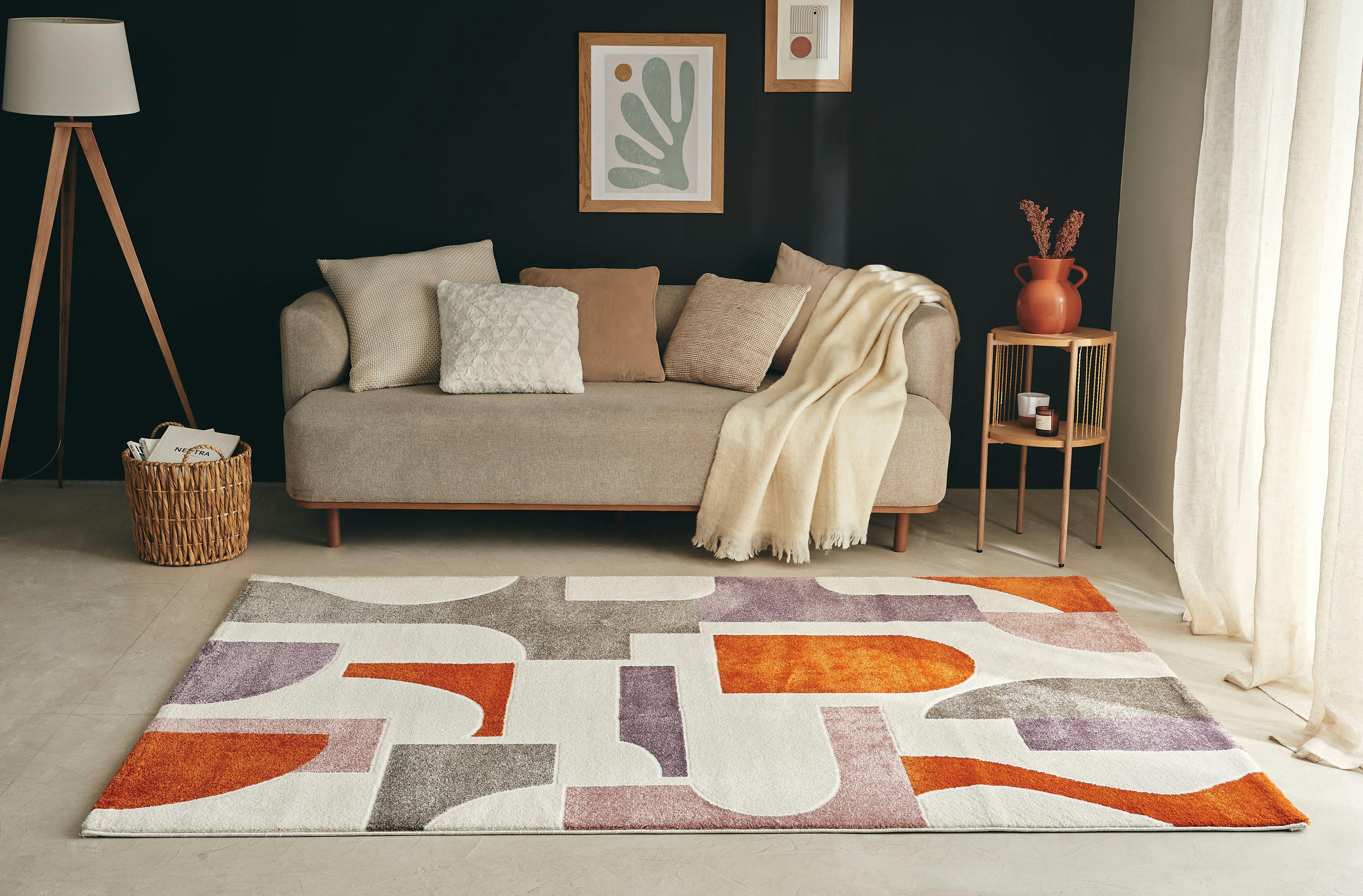 MEMPHIS - Tapis géométrique à poils ras - multicolore - 120x160 cm