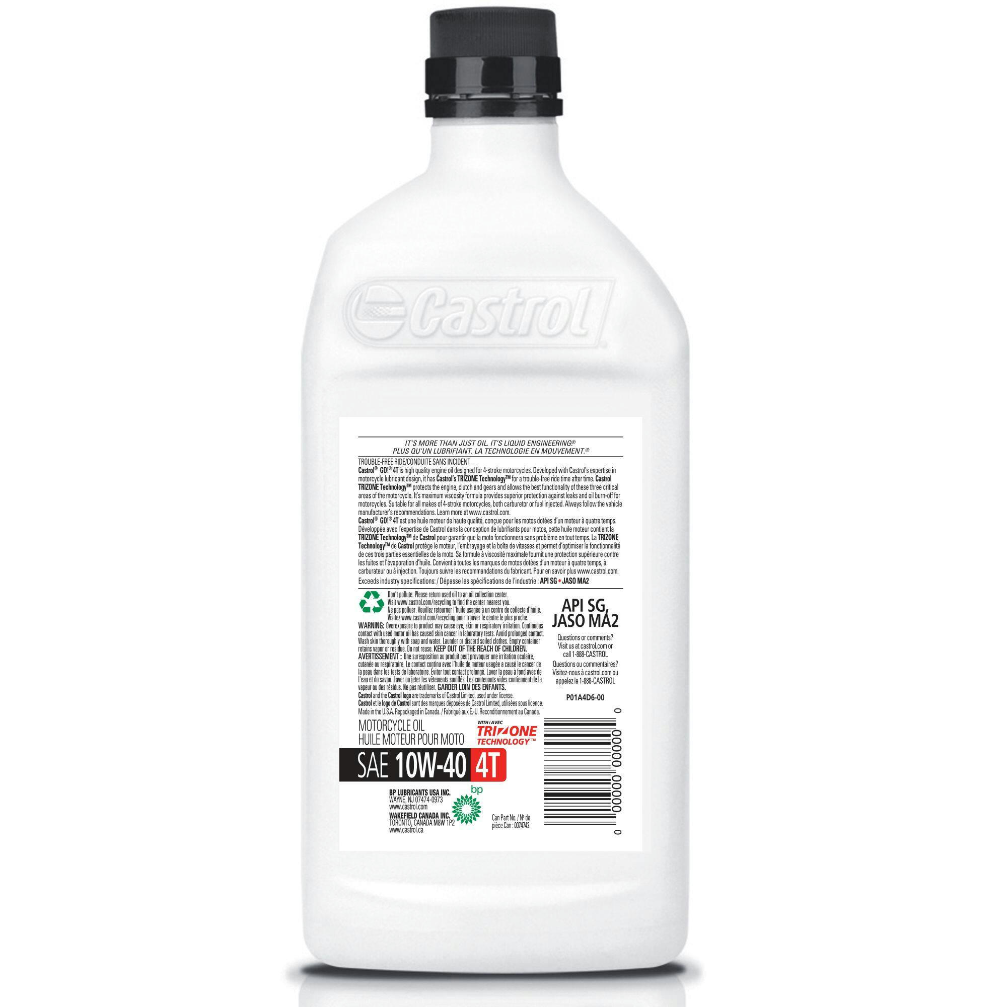 Castrol Grand Prix 10W-40 4-Stroke Motorcycle Oil, 946-mL