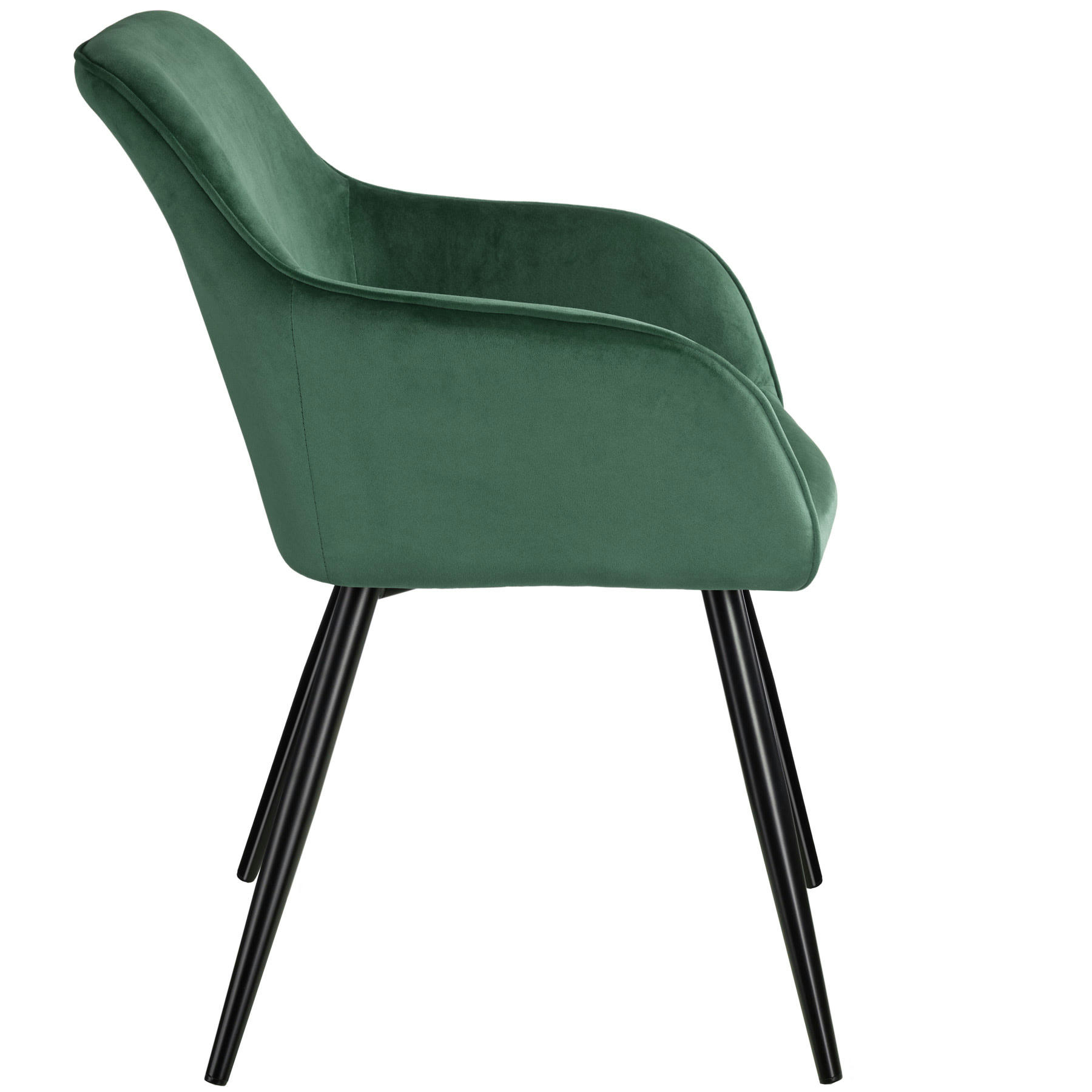 - Chaise Rembourrée, aspect velours vert foncé/noir