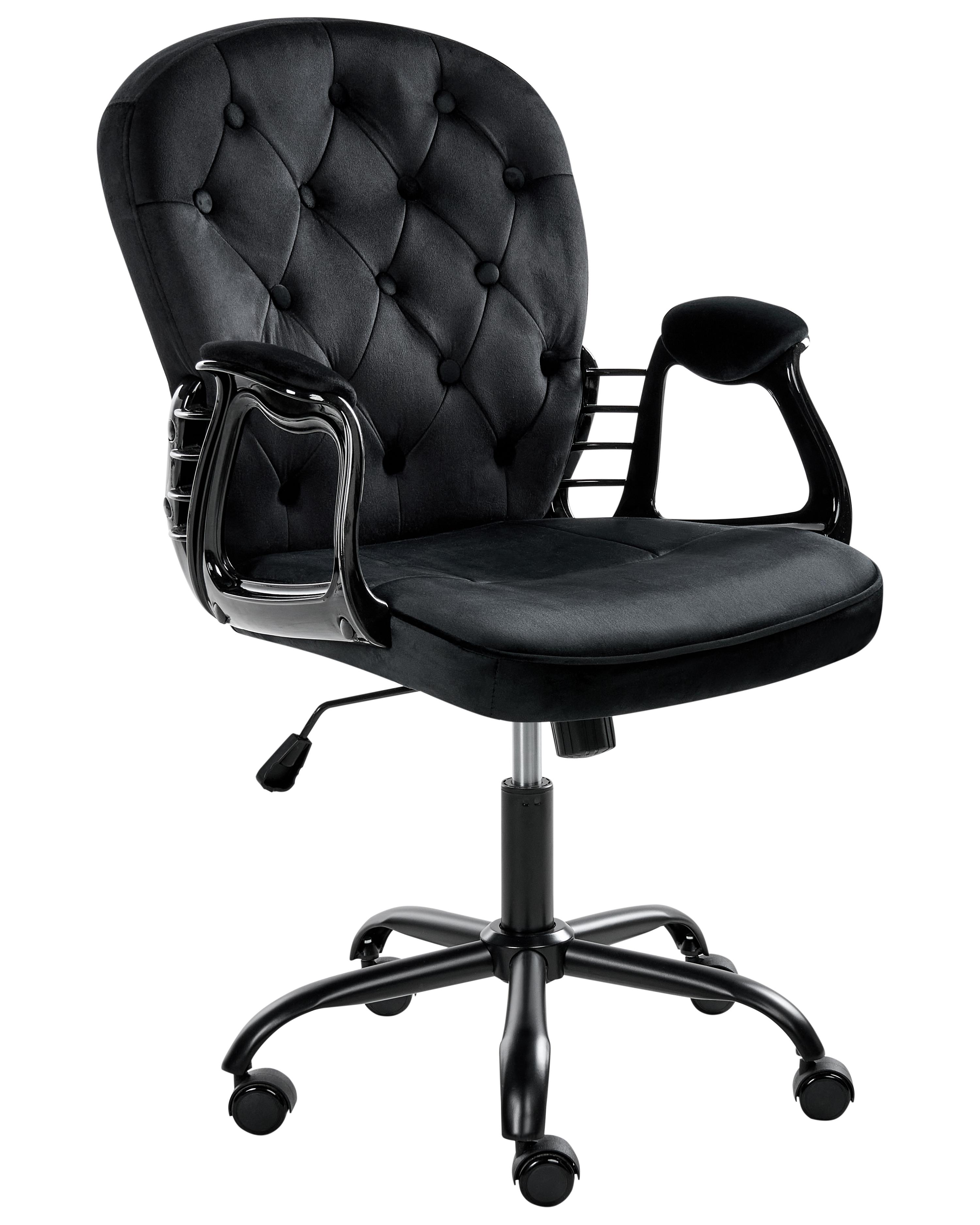 Desk Chair PRINCESS Velvet Black