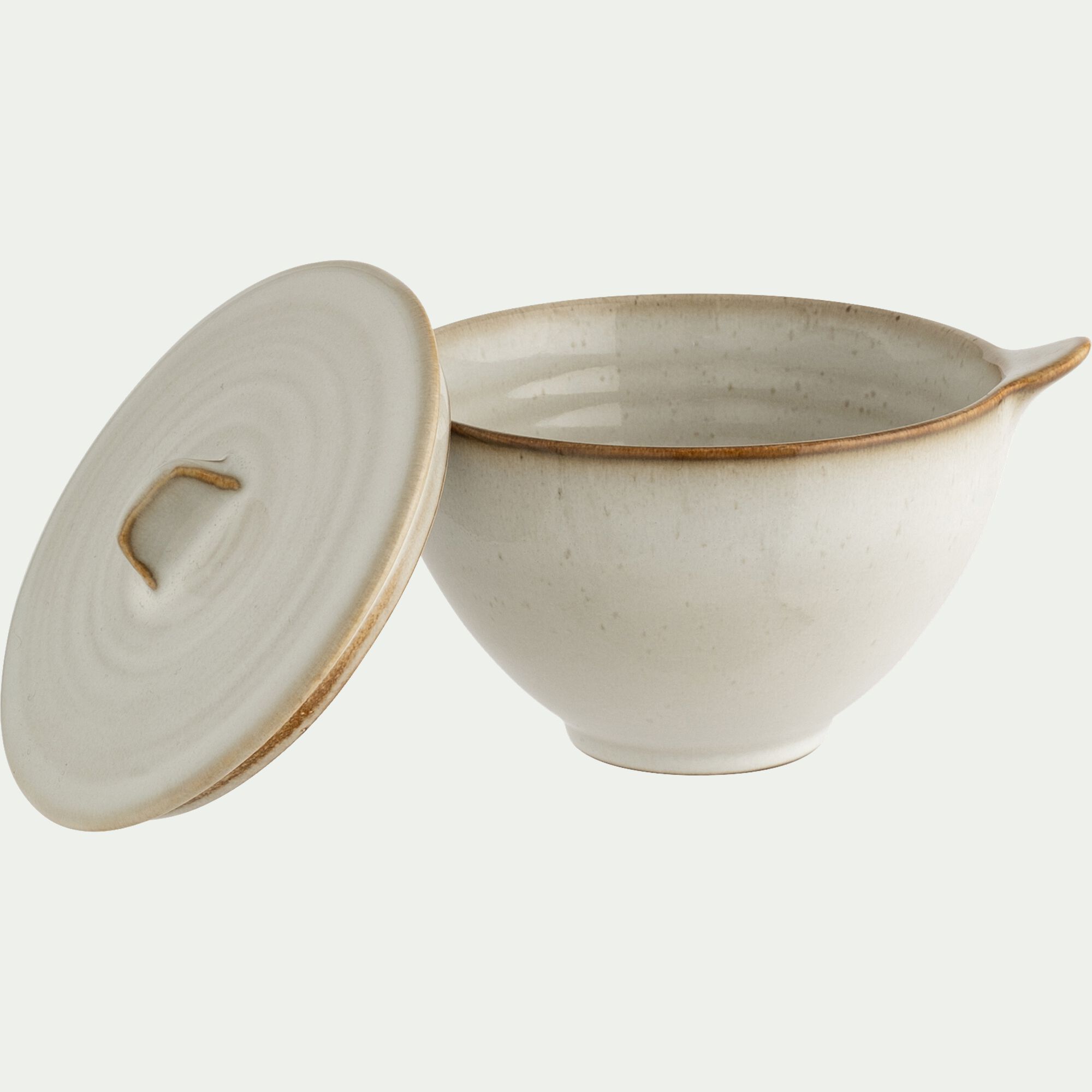 ALBA - Bol avec couvercle en grès D16,5cm - beige alpilles