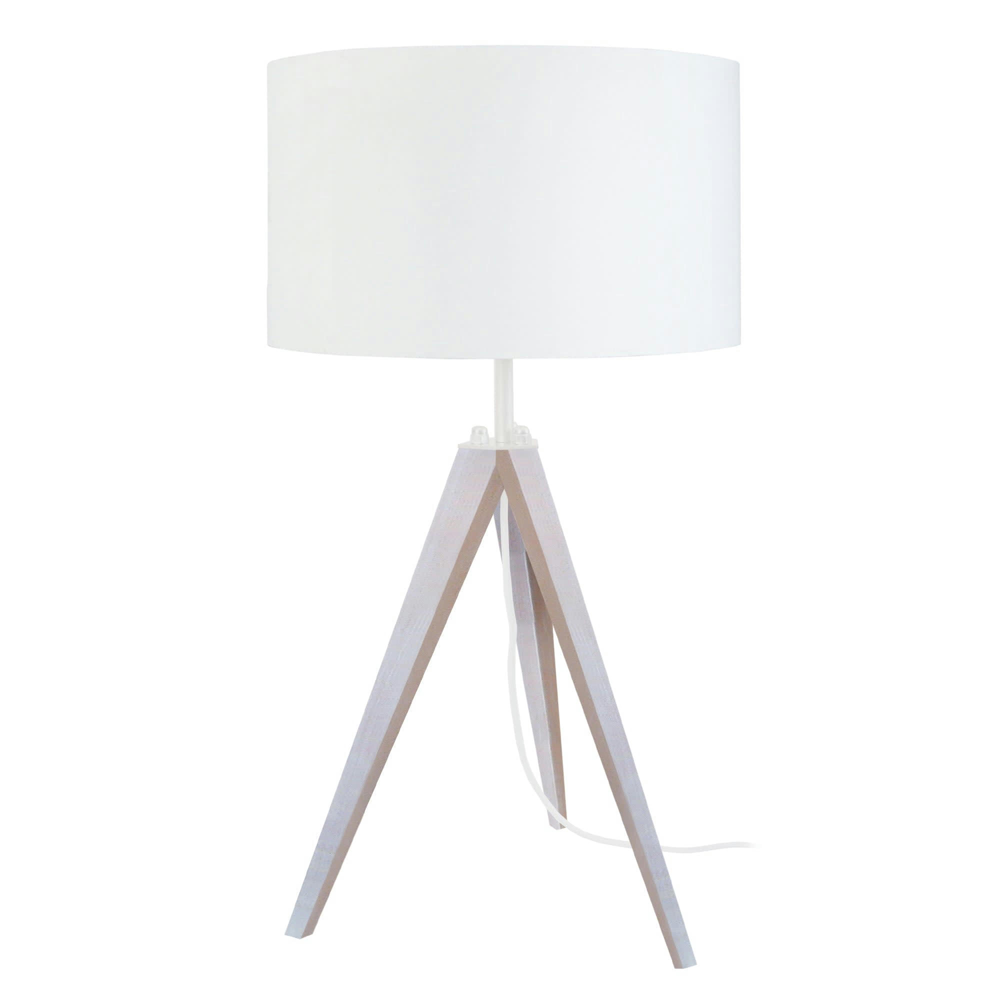IDUN - Lampe de chevet bois blanc d