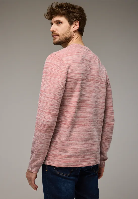 Henleyshirt im Melange-Look