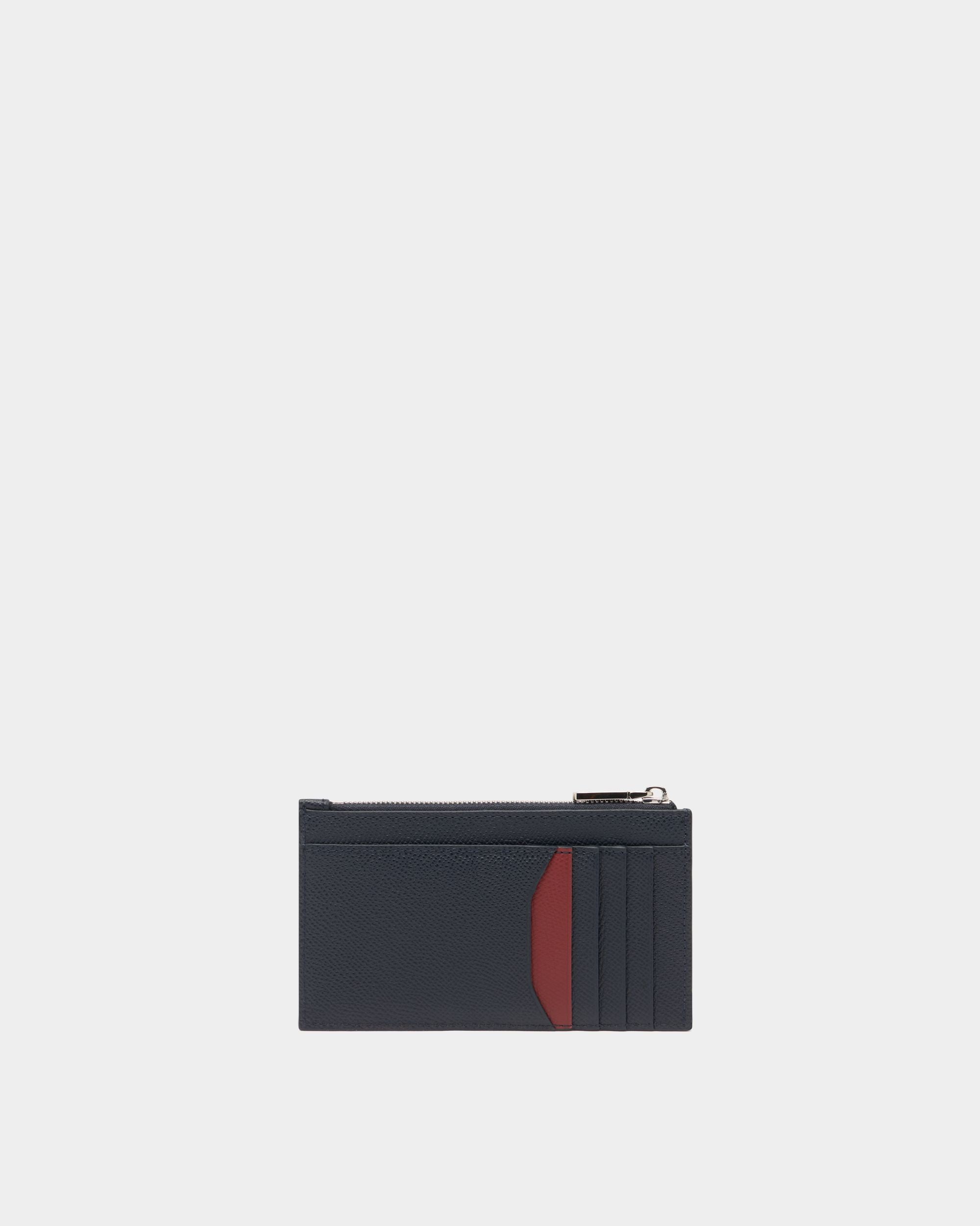 Bally Essential Kartenetui aus genarbtem Leder in Navy Blue