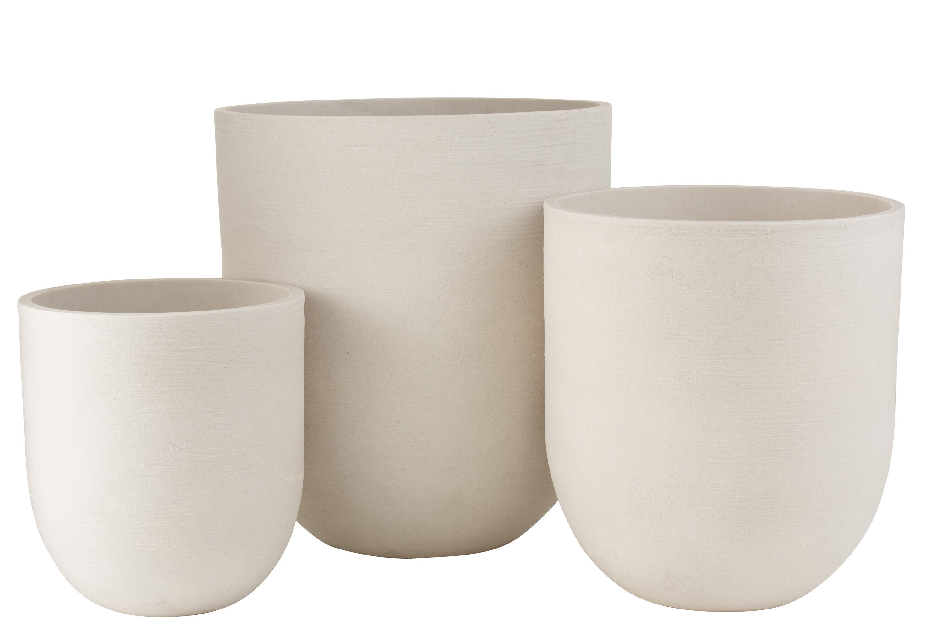 J-Line bloempot Rond Hoog - keramiek - wit - 3 stuks - Ø 58.5 cm