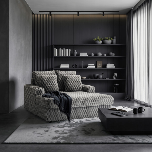 Fotel Wypoczynkowy Kanapa Sofa do Spania Salonu Welur Pluszowy Szary KOBEL