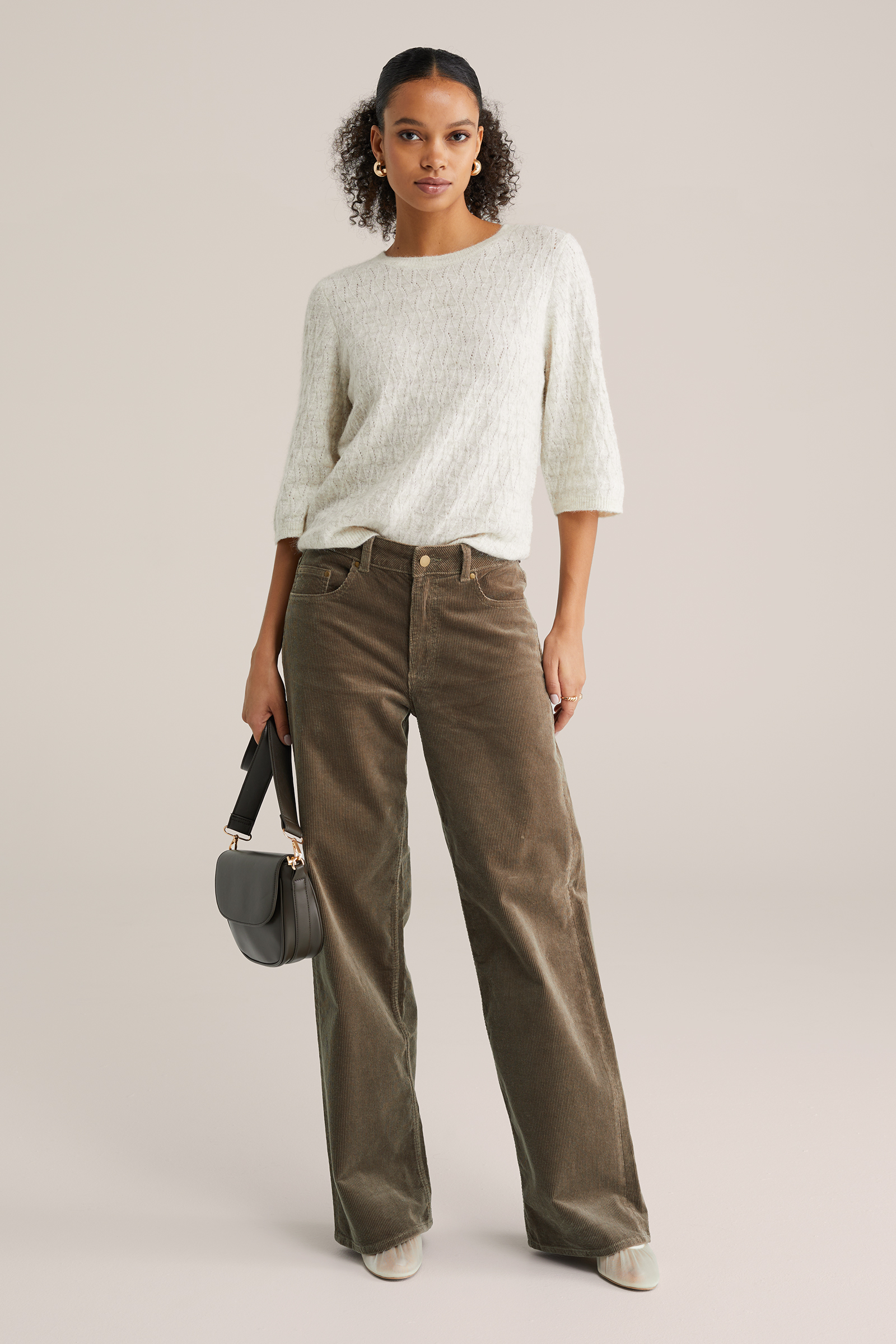 Dames trui met opengewerkte structuur