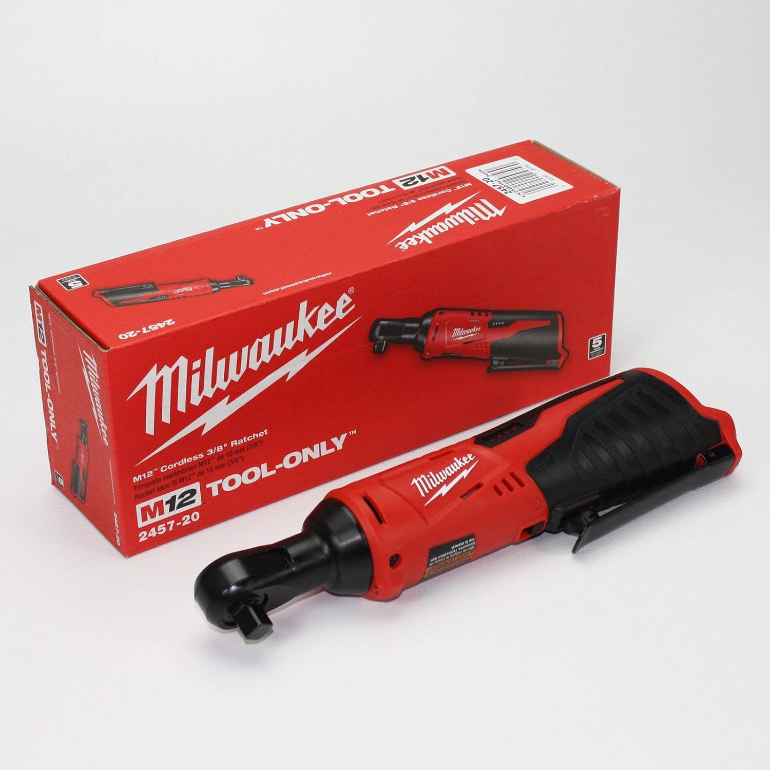 Milwaukee 2457-20 M12 Cordless 3/8 Lithium-Ion Ratchet (Bare Tool) (Renewed)