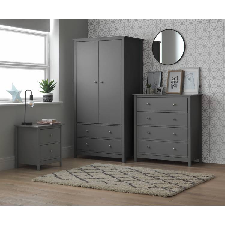 Habitat Brooklyn 3 Piece 2 Door Tall Wardrobe Set -Grey