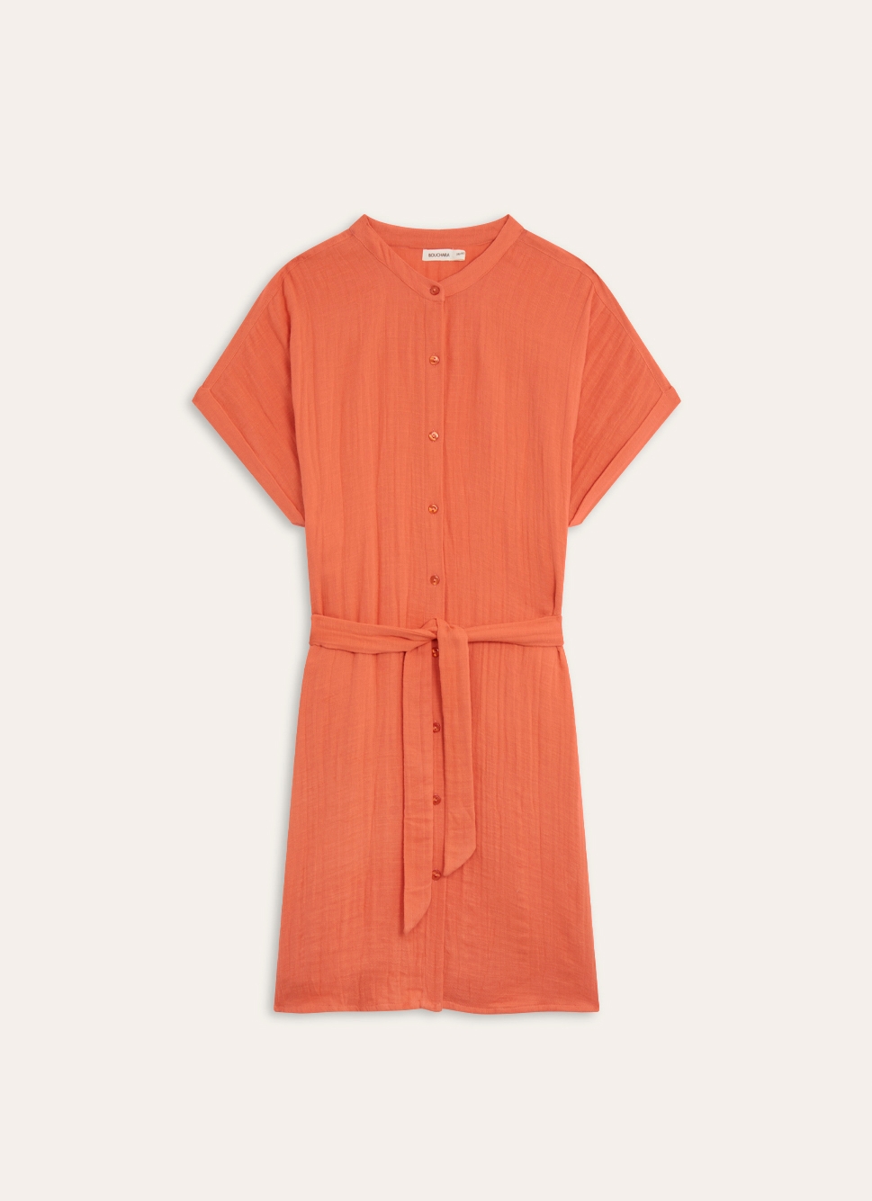 TUNIQUE MANCHES COURTES EN GAZE DE COTON TERRACOTTA