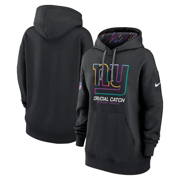 New York Giants Nike Women's 2024 NFL Crucial Catch Club Pullover Hoodie - Black