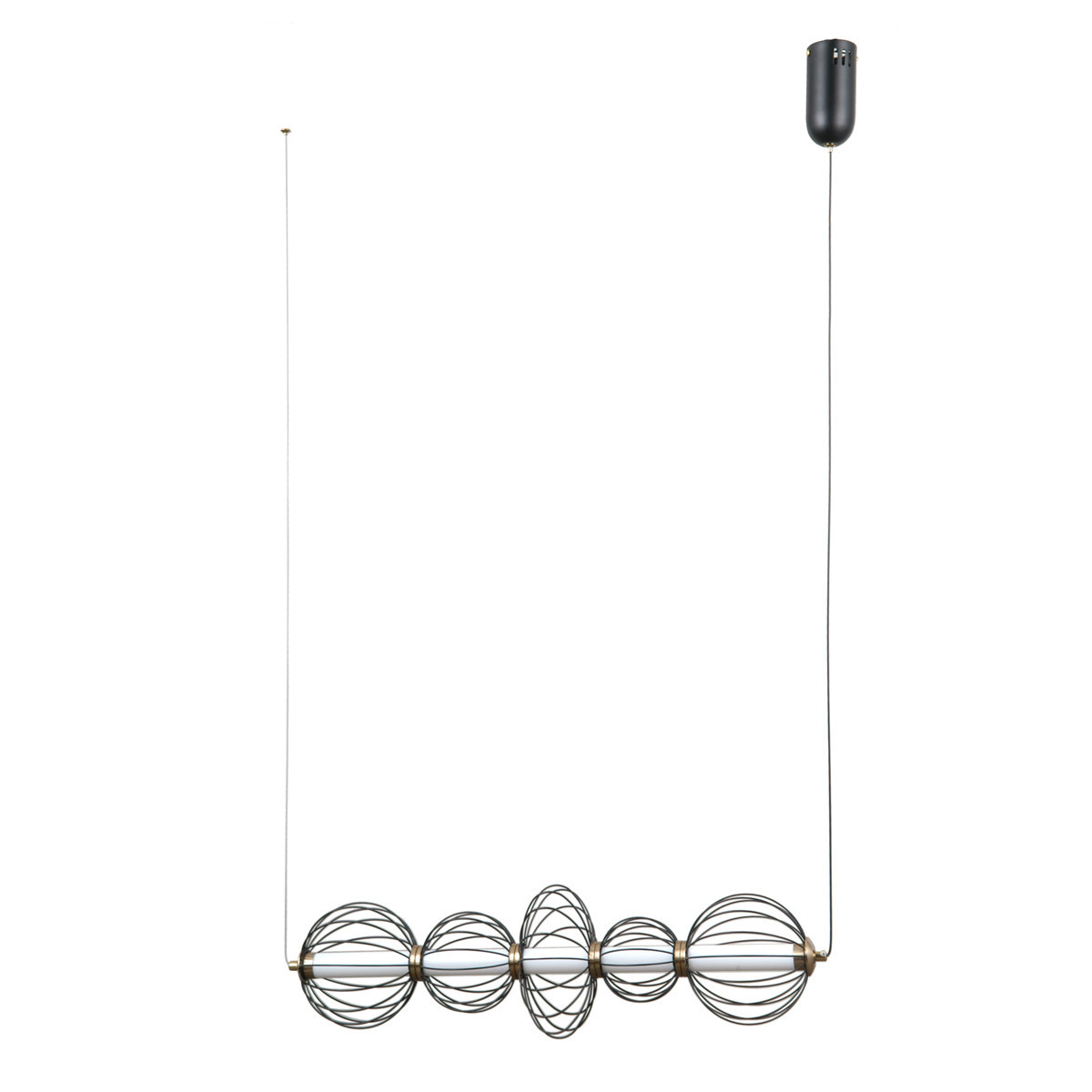 Lampa wisząca RABEL czarna matowa LED 5x18W Ciepła biel 1116lm Italux