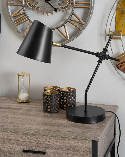 Lampa biurkowa metal regulowana czarna