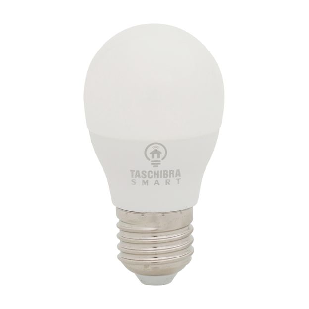 LÂMPADA BOLINHA INTELIGENTE RGB E27 6W 127 220V TASCHIBRA