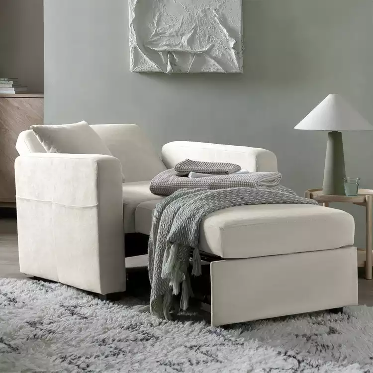 Habitat Reagan Single Fabric Chairbed - Natural