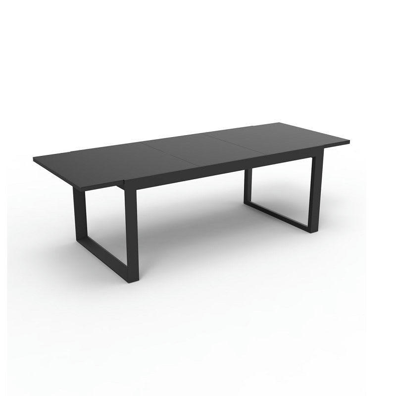 SANTORIN - Table de jardin extensible aluminium et verre 8 places gris anthracite