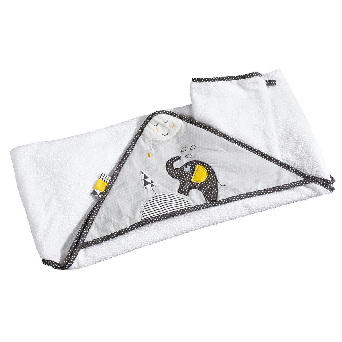 BABYFAN - Sortie de bain et son gant en coton blanc