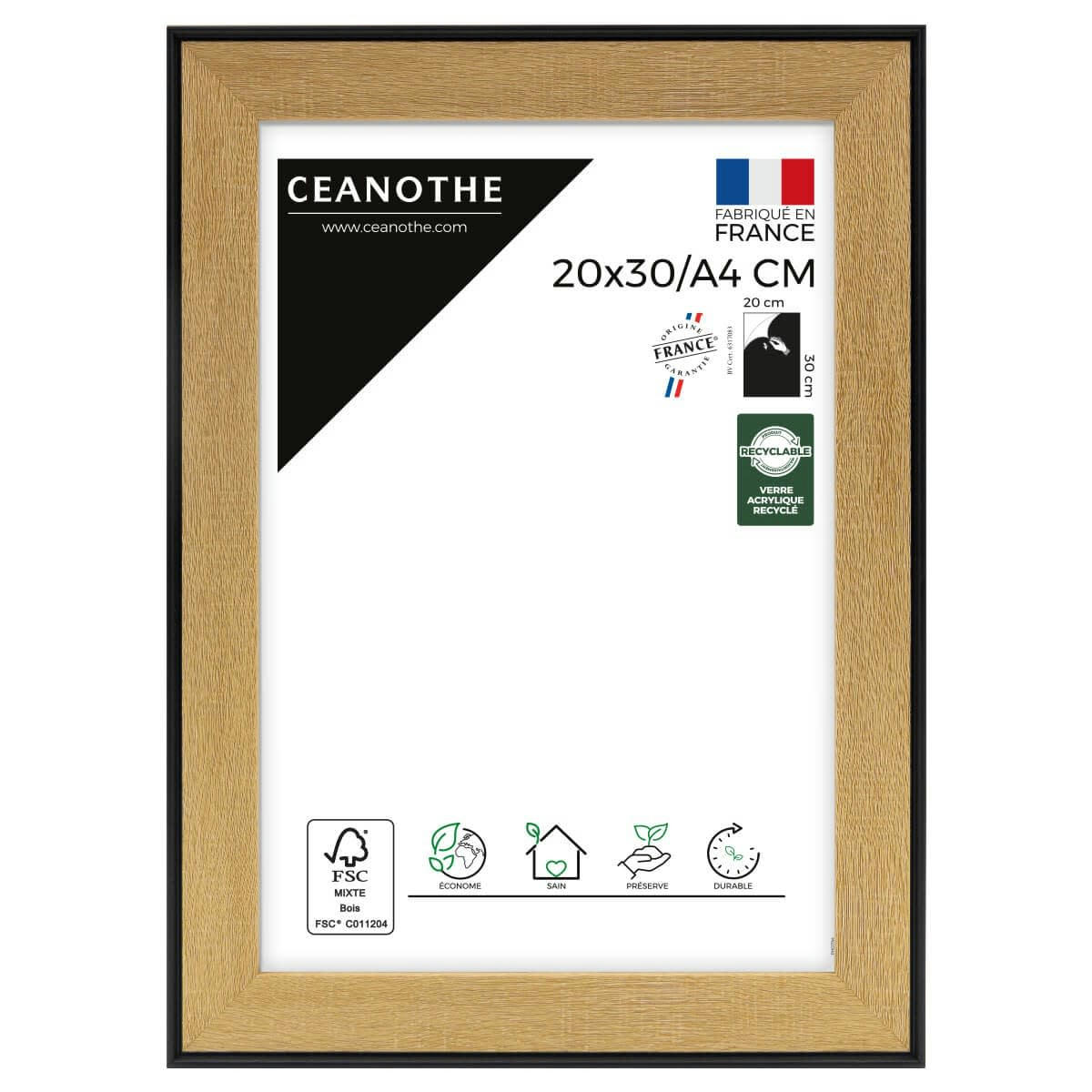 LOFT - Cadre photo marron et noir 20x30 cm/A4 résine recyclée