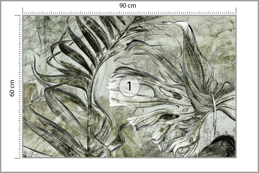 Fototapeta Abstrakcyjne Duże Liście Tropikalne 90x60cm
