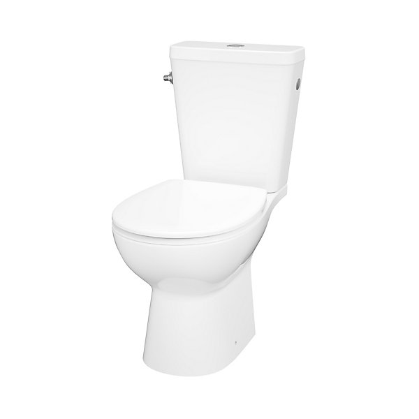 Pack WC à poser sans bord avec abattant déclipsable et frein de chute, sortie horizontale, NF, GoodHome Tasi
