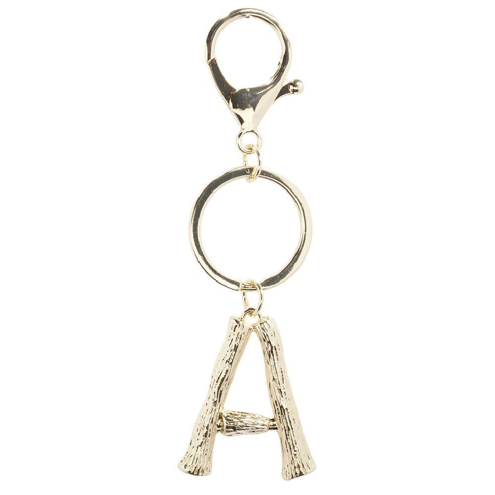Porte clé lettre alphabet dorée