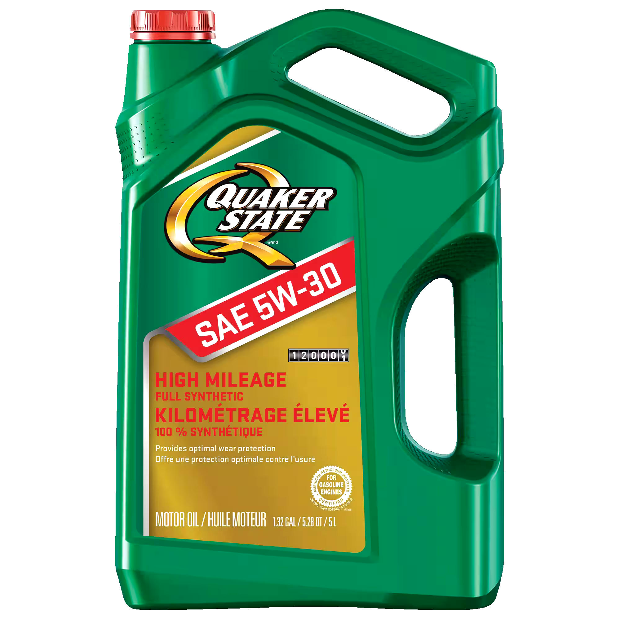 Quaker State High Mileage 5W30 Synthetic Engine/Motor Oil, 5-L