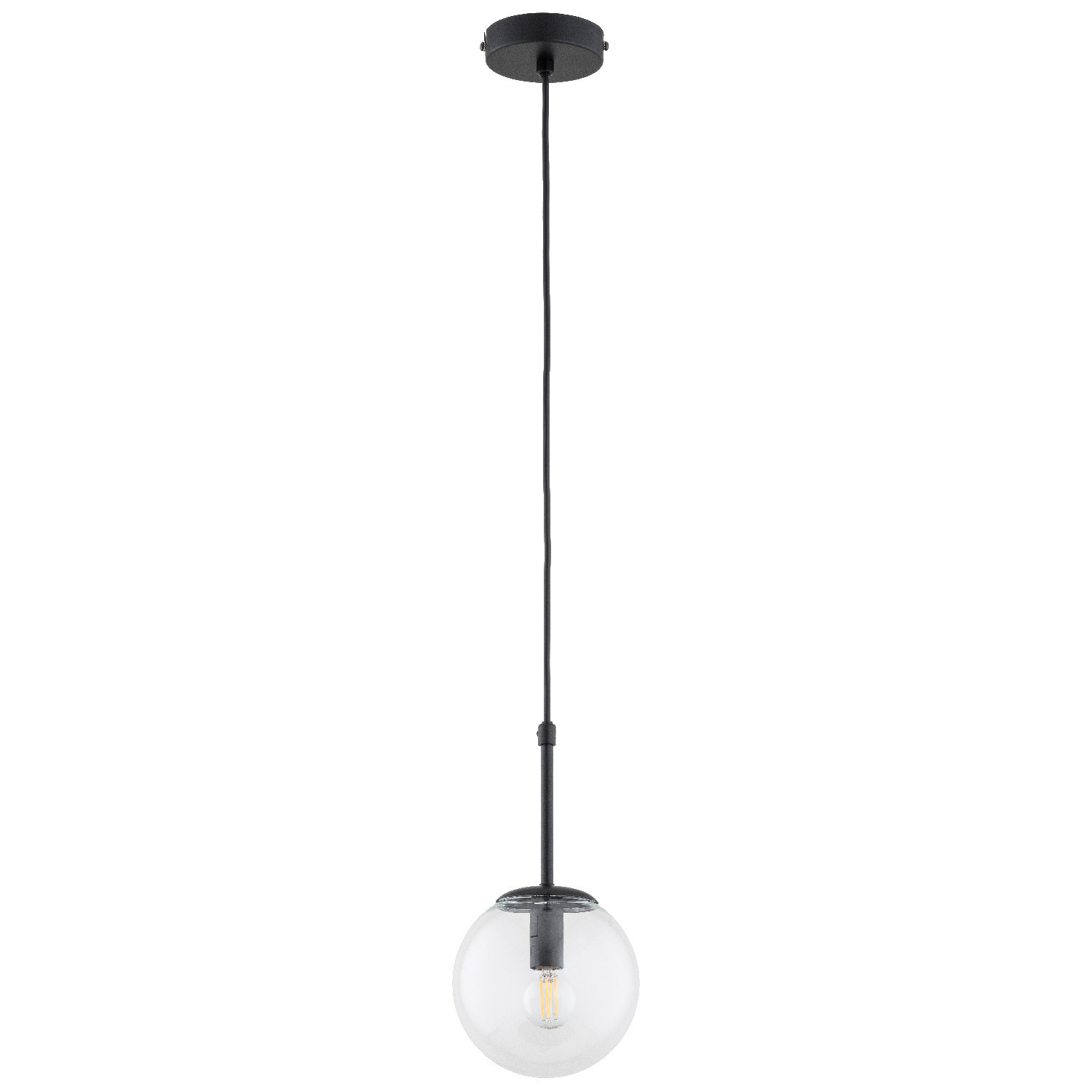Lampa wisząca czarno-przezroczysty SEBIA 1xE14x10W wym: 90x15x15 cm Alfa