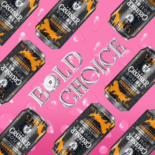 Vodka Cruiser Double Passionfruit, Low Sugar, Refreshing Flavoured Pre-Mixed Vodka Drink, 6.8% ABV, 375mL (Case of 24 Cans)