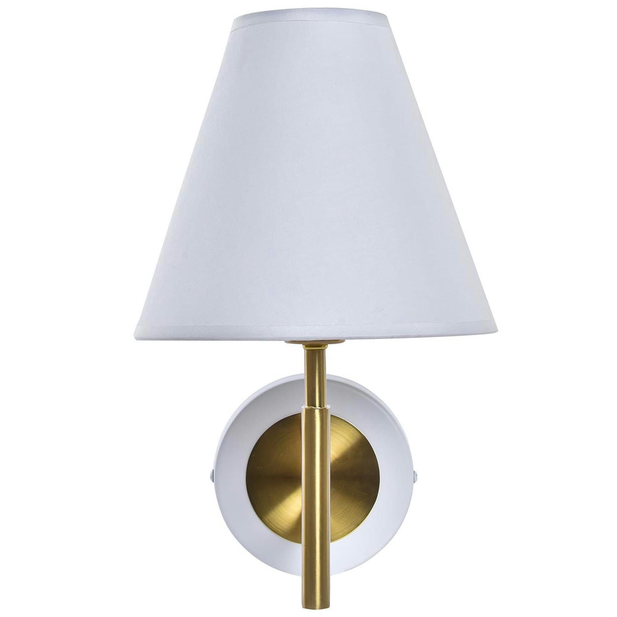 - Applique murale métal doré et abat-jour blanc 19x25x30cm